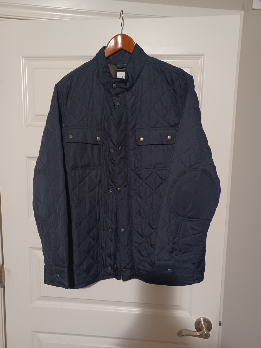 GAP Quilted Navy Field Jacket with Elbow Patches